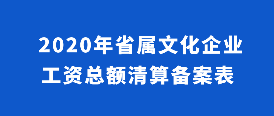2020年省屬文(wén)化企業工(gōng)資總額清算(suàn)備案表